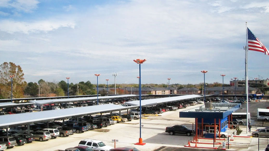 Key Airport Parking lot in Houston.